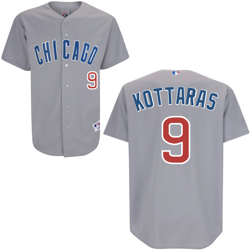 George Kottaras #9 MLB Jersey-Chicago Cubs Men's Authentic Road Gray Baseball Jersey